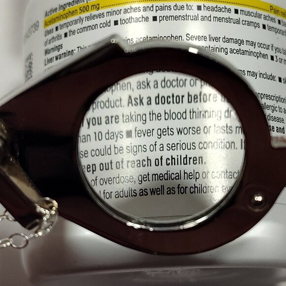 Magnifying Glass Mother of Pearl Ornate Style Embellishment Pendant Loupe Neckla - Picture 6 of 11